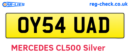 OY54UAD are the vehicle registration plates.