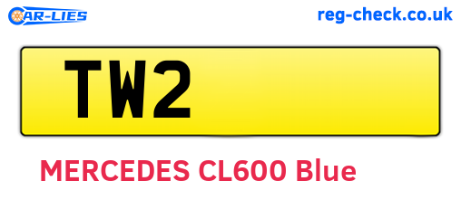 TW2 are the vehicle registration plates.