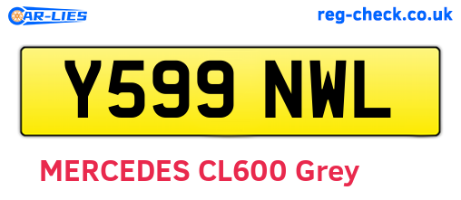 Y599NWL are the vehicle registration plates.
