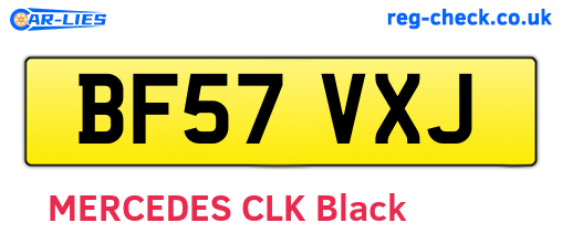 BF57VXJ are the vehicle registration plates.
