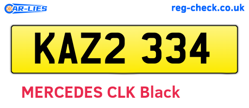 KAZ2334 are the vehicle registration plates.
