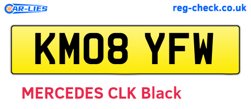 KM08YFW are the vehicle registration plates.
