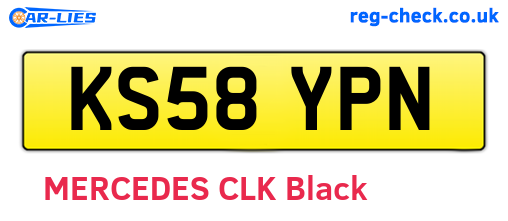 KS58YPN are the vehicle registration plates.