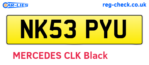 NK53PYU are the vehicle registration plates.