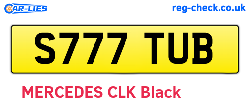 S777TUB are the vehicle registration plates.