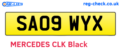 SA09WYX are the vehicle registration plates.