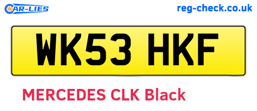 WK53HKF are the vehicle registration plates.
