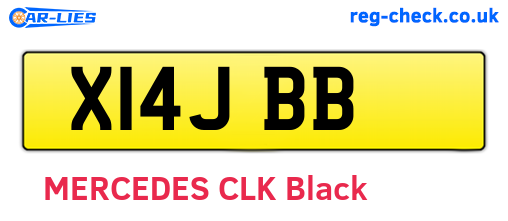 X14JBB are the vehicle registration plates.