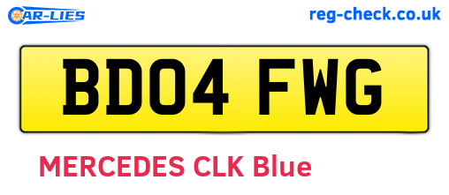 BD04FWG are the vehicle registration plates.