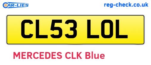 CL53LOL are the vehicle registration plates.