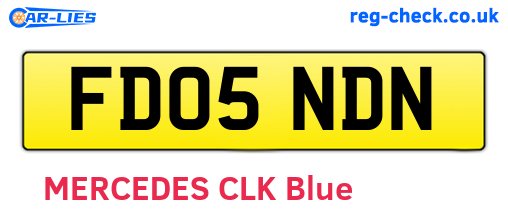 FD05NDN are the vehicle registration plates.