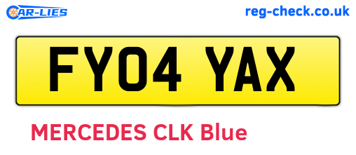 FY04YAX are the vehicle registration plates.