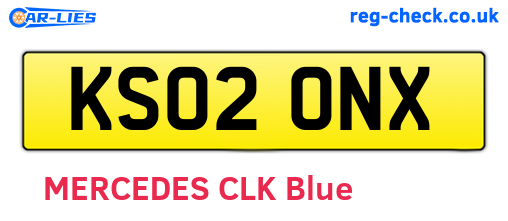 KS02ONX are the vehicle registration plates.