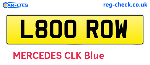 L800ROW are the vehicle registration plates.