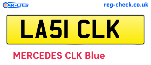 LA51CLK are the vehicle registration plates.