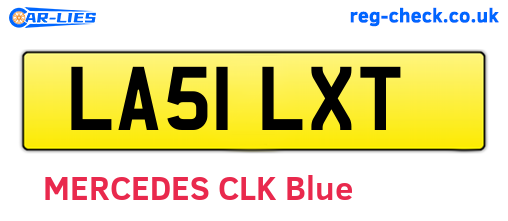 LA51LXT are the vehicle registration plates.