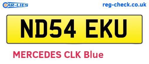 ND54EKU are the vehicle registration plates.