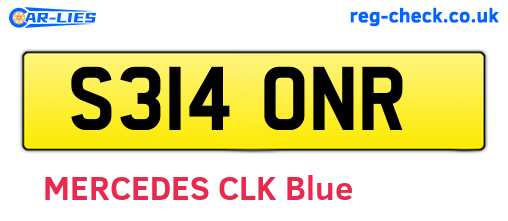S314ONR are the vehicle registration plates.