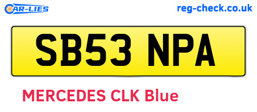 SB53NPA are the vehicle registration plates.