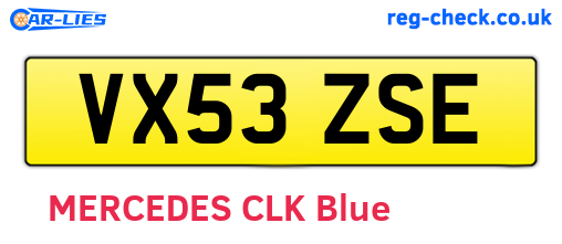 VX53ZSE are the vehicle registration plates.