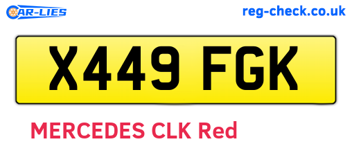 X449FGK are the vehicle registration plates.