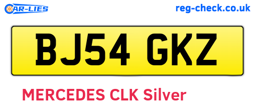 BJ54GKZ are the vehicle registration plates.