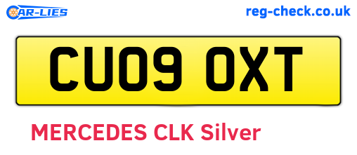 CU09OXT are the vehicle registration plates.