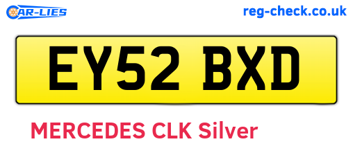EY52BXD are the vehicle registration plates.