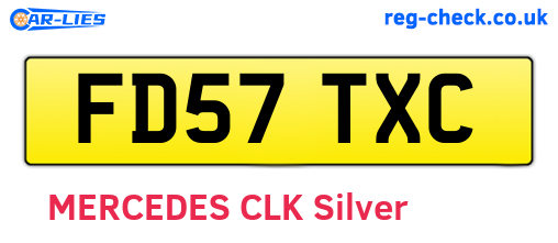 FD57TXC are the vehicle registration plates.