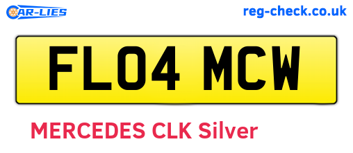 FL04MCW are the vehicle registration plates.