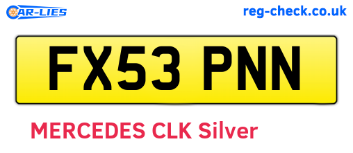 FX53PNN are the vehicle registration plates.