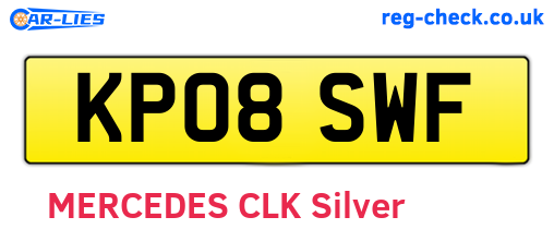 KP08SWF are the vehicle registration plates.