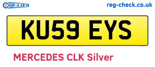 KU59EYS are the vehicle registration plates.