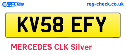 KV58EFY are the vehicle registration plates.