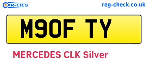 M90FTY are the vehicle registration plates.