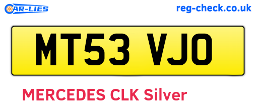 MT53VJO are the vehicle registration plates.