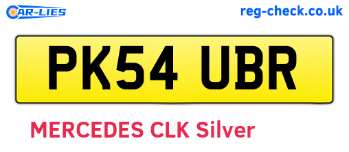 PK54UBR are the vehicle registration plates.