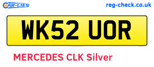 WK52UOR are the vehicle registration plates.