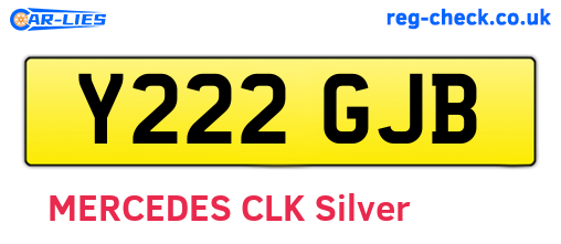 Y222GJB are the vehicle registration plates.