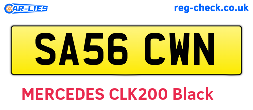SA56CWN are the vehicle registration plates.