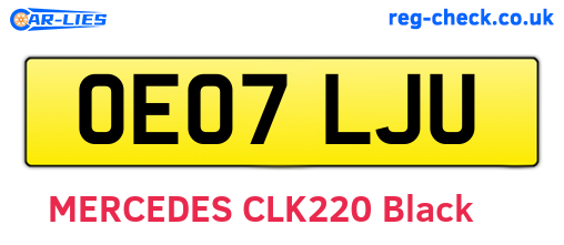 OE07LJU are the vehicle registration plates.