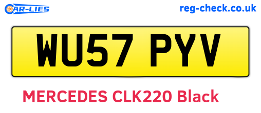 WU57PYV are the vehicle registration plates.
