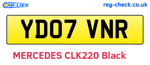 YD07VNR are the vehicle registration plates.