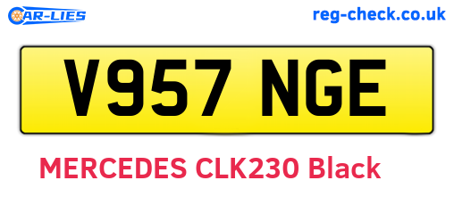 V957NGE are the vehicle registration plates.