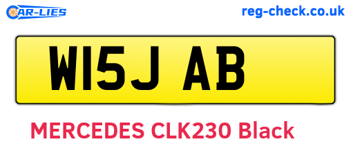 W15JAB are the vehicle registration plates.