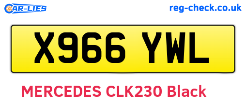 X966YWL are the vehicle registration plates.