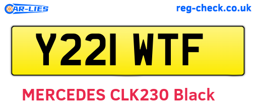 Y221WTF are the vehicle registration plates.