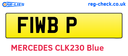 F1WBP are the vehicle registration plates.