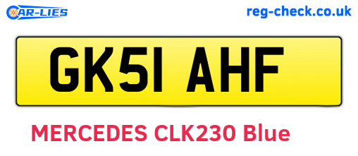 GK51AHF are the vehicle registration plates.