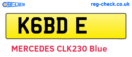 K6BDE are the vehicle registration plates.
